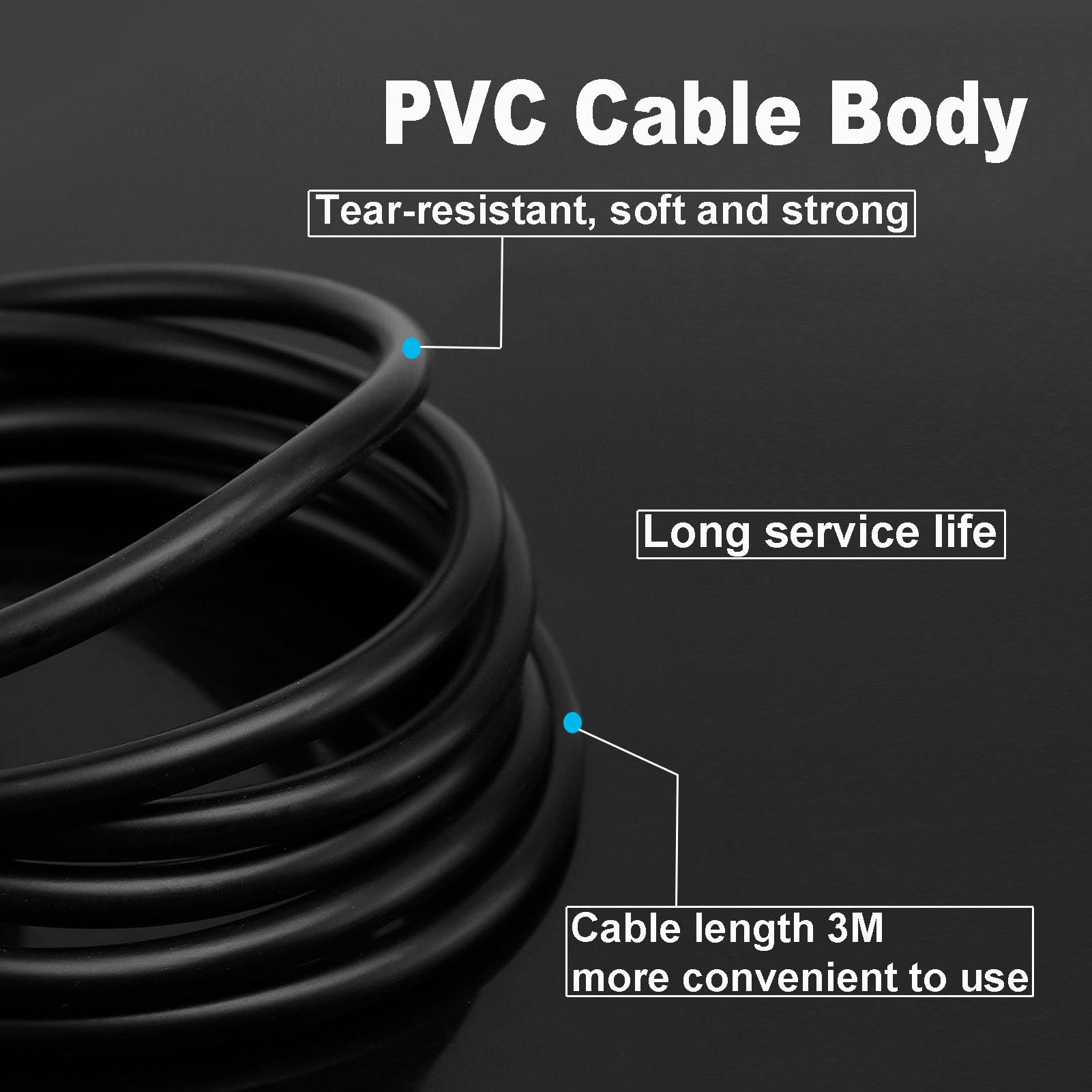WEIBANG Guitar Cable 1.5m,Jack to Jack Cable 6.35mm for Electric Guitar Bass, Amplifier, Mixer, Keyboard, Microphone - Image 2