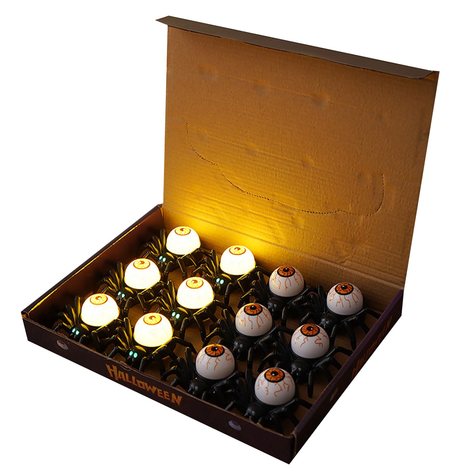 Tsophreniq 12 Pack Halloween LED Lights Flameless Battery for Eerie Party Table Decorations Halloween Centerpiece