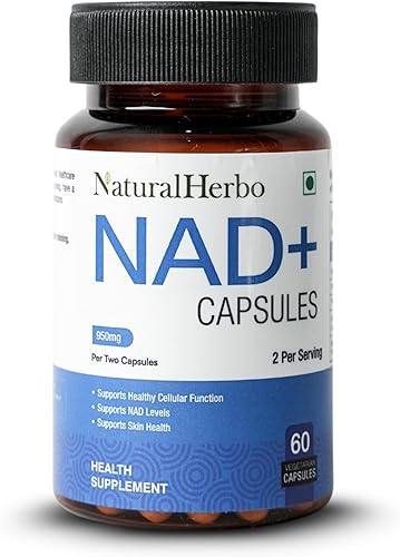 NAD+ Cápsulas 950mg 60 cápsulas vegetales Energía celular y apoyo saludable al envejecimiento aumenta el metabolismo, la inmunidad y la función