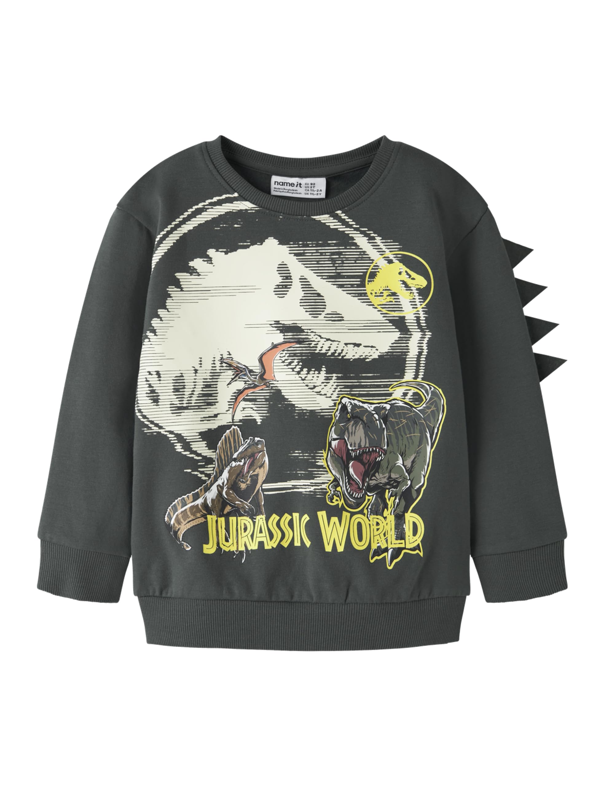 Sweat Name IT Jurassic pour garçon en molleton doux bleu - 4