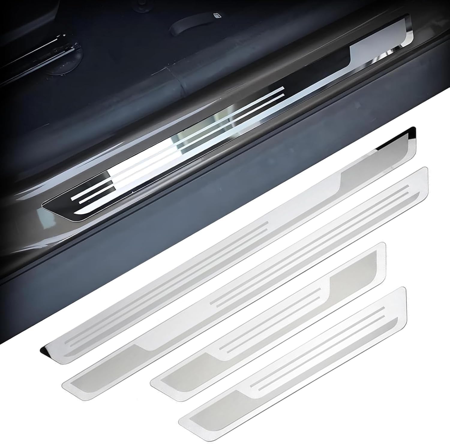 Stainless Steel Car Door Sill Strips for Land Rover Discovery HSE 2010–2025