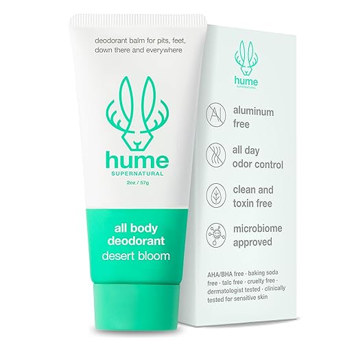 Hume Supernatural Bálsamo desodorante invisible para todo el cuerpo, protección de cuerpo completo, sin aluminio, sin bicarbonato de sodio, control