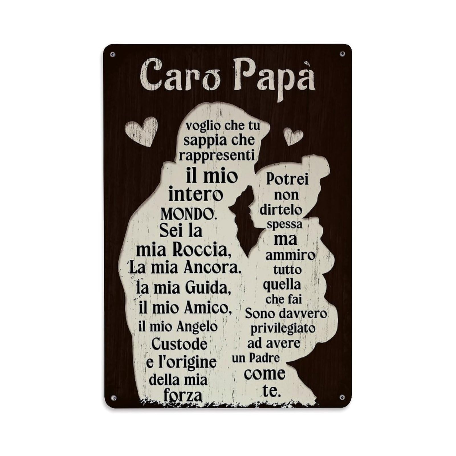 Jdfenggu Vintage Caro Papa Silhouette Text Design Retro Metal Tin Sign, Metal Poster For Bar, Home, Man Cave, Kitchen, Laundry Room Art Decor 8X12 Inch