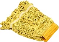 Vista 9 de Cabezal de trapeador industrial húmedo de alta resistencia, cabezal de trapeador amarillo de 21 onzas, de repuesto, de algodón, lavables