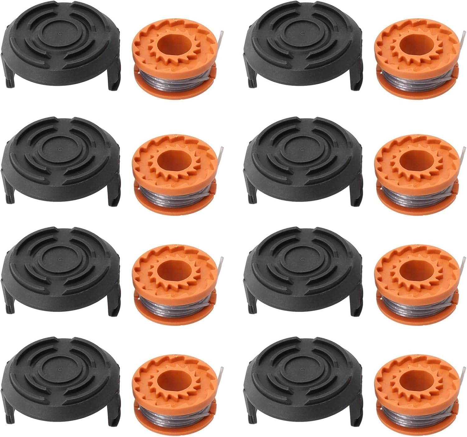 YUETTYY Trimmer Replacement Spool Line and Spool Cover for MCGREGOR MCT1825,MCT2X1825 18V Strimmer Trimmer Accessories,2.5m*1.5mm Strimmer Line Spool & Cover (8 Sets)