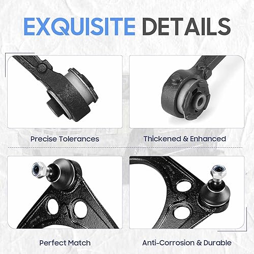 Miniatura 5 de Brazos de control superiores delanteros con eslabones de barra estabilizadora y barras de acoplamiento interiores exteriores kit de suspensión para