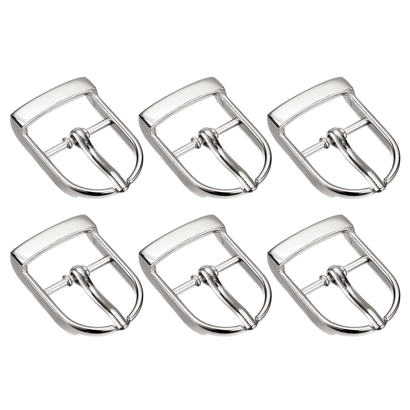 uxcell Metal Roller Buckle, 6Pcs Single Prong Belt Buckle Oval Center Bar Buckles for DIY Leather