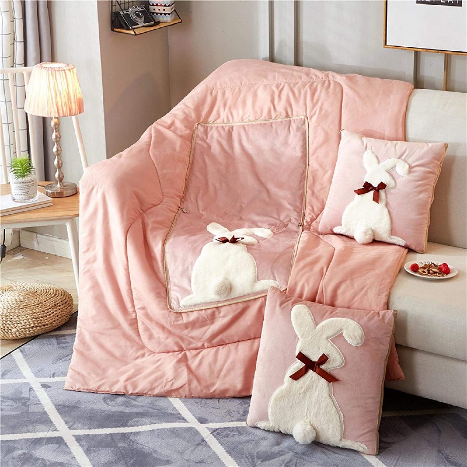 OIFAODAO Blanket pillow, 2 In 1 Cushion Throw Pillows,travel pillow blanket, in,Easy to carry,45X45CM Cute