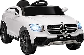 AIYAPLAY Voiture électrique Enfants sous Licence Mercedes-Benz GLC Coupe, véhicule électrique 12V, télécommande 2,4G, 3 Vitesses, phares, Musique, MP3, klaxon, démarrage Lent, pour 3 à 6 Ans, Blanc