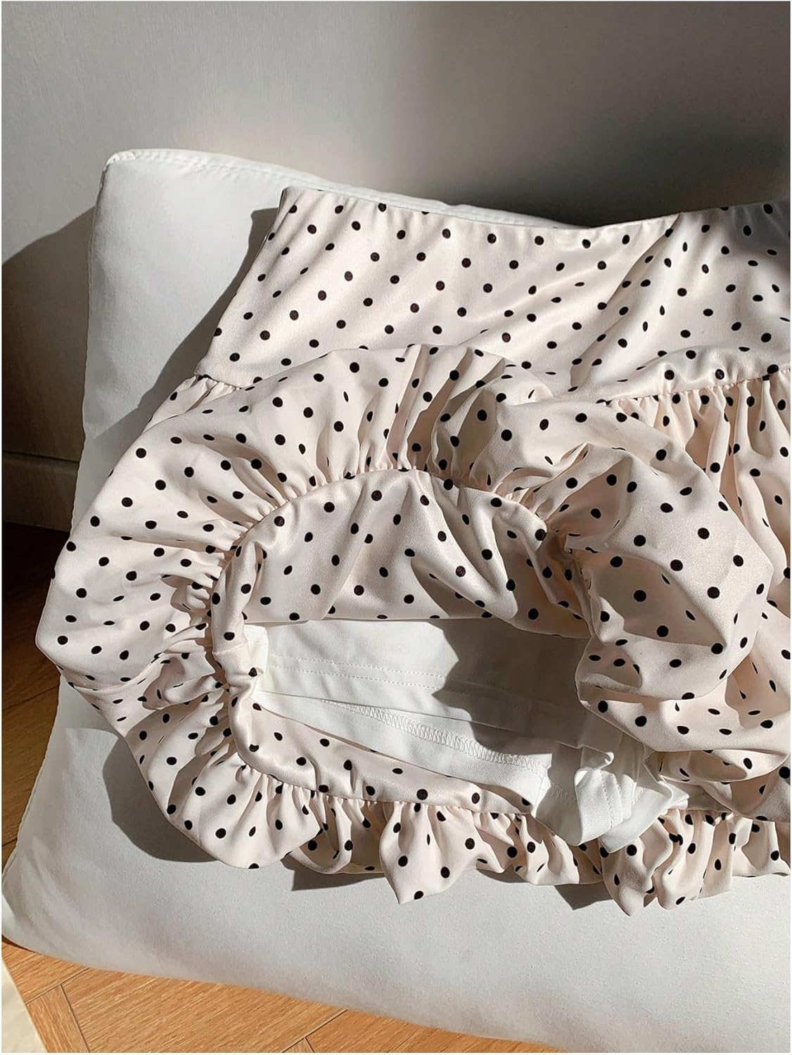 Milumia Women's Polka Dots Short Bubble Skirt Low Waist Ruffle Hem Mini Shirts - Image 2
