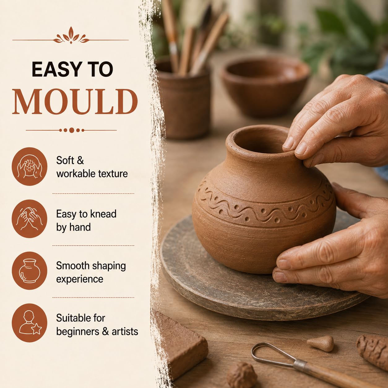 Divayanshi Terracotta Clay - Air Dry Pottery Clay -5