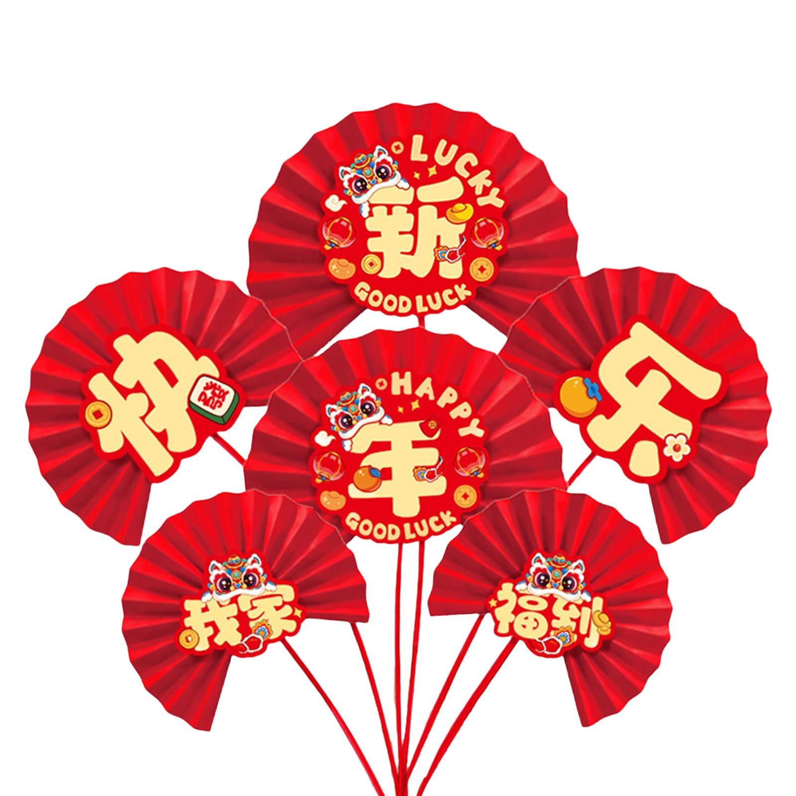 Buxuaaaa New Year 2025 Celebration Paper Fan Flower Festival Ornament Hanging Background Wall Decorations for Home and New Year Decorations
