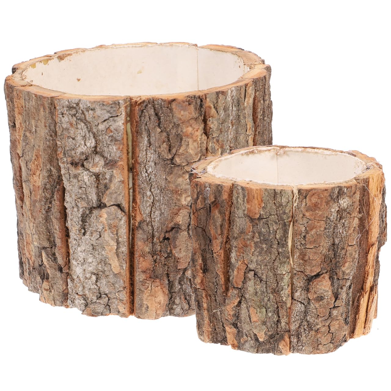 Photo 1 of BESTonZON 2pcs Rustic Bark Flower Bucket Vintage Decor Planter for Bohemian Home Decor Flower Storage Pot