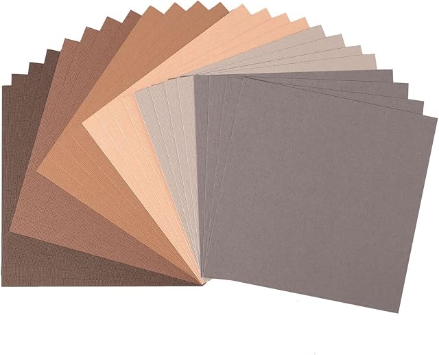 Vaessen Creative Florence Scrapbook Paper 216g 6x6-x24 Sheets-Multipack Brown, 15x15x0.8 cm