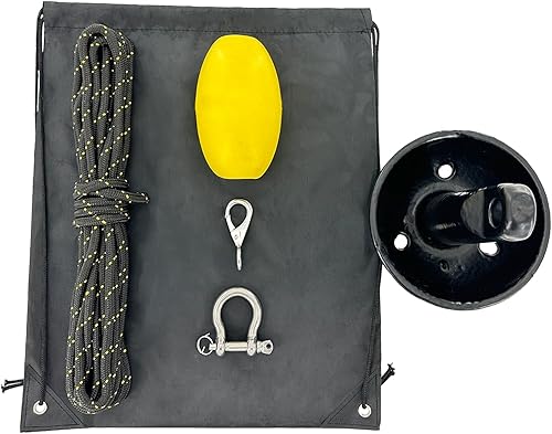Miniatura 6 de XIALUO Kit de anclaje de hongo marino de 8 libras, accesorios de anclaje de kayak con revestimiento de polietileno negro con cuerda de 30 pies para