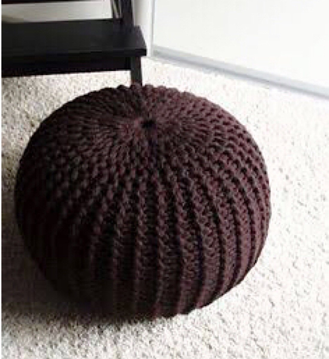 Shopgallery Jai Durga Home Furnishing 100% Knitted Cotton Pouf (16 X 16 X 16 inches) Best for Bedroom/Living Room/Kids Room