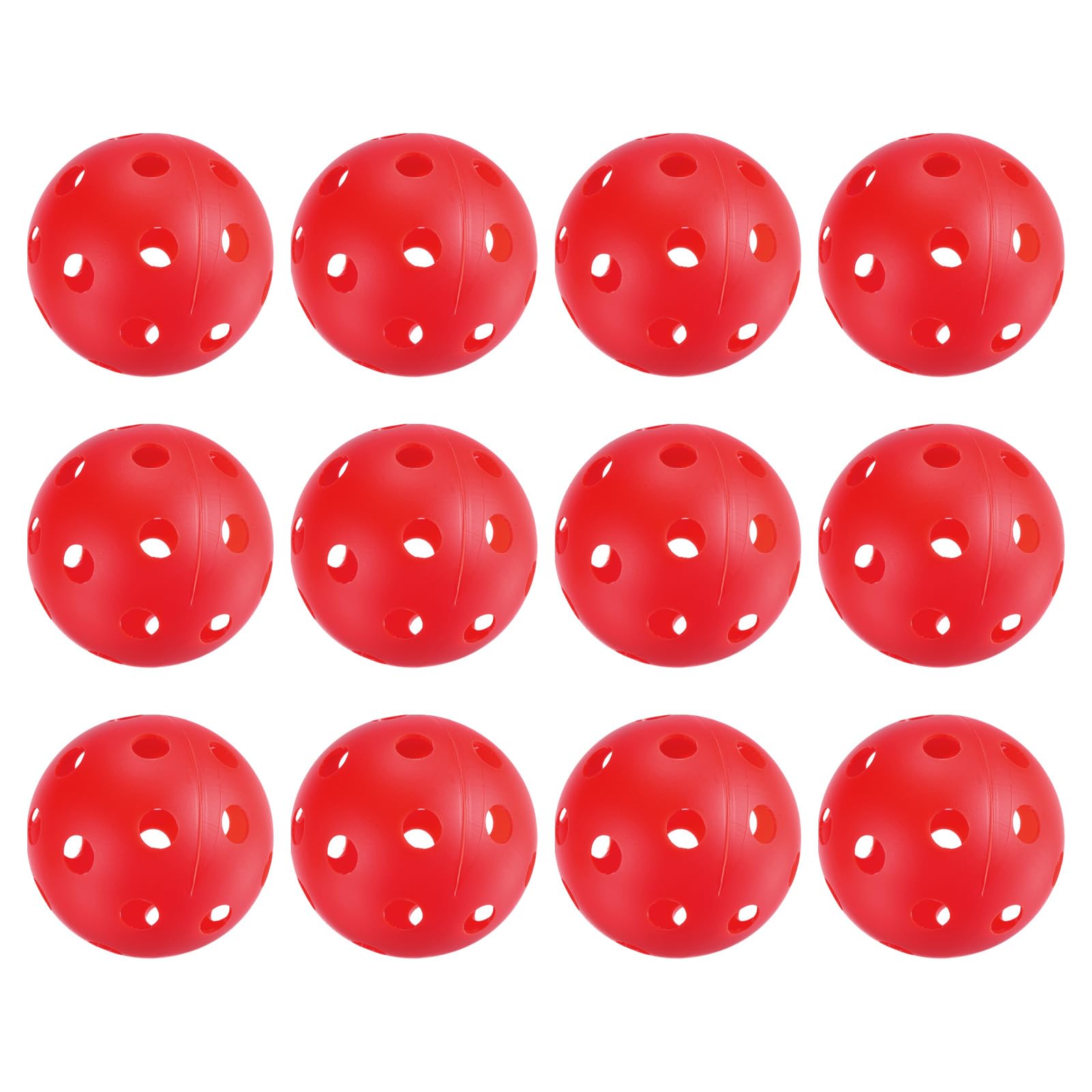 PATIKIL Outdoor Pickleball Balls 26 Holes 12 Pack 72mm(2.8inch) Diameter 23g(0.81oz) Red — image 1