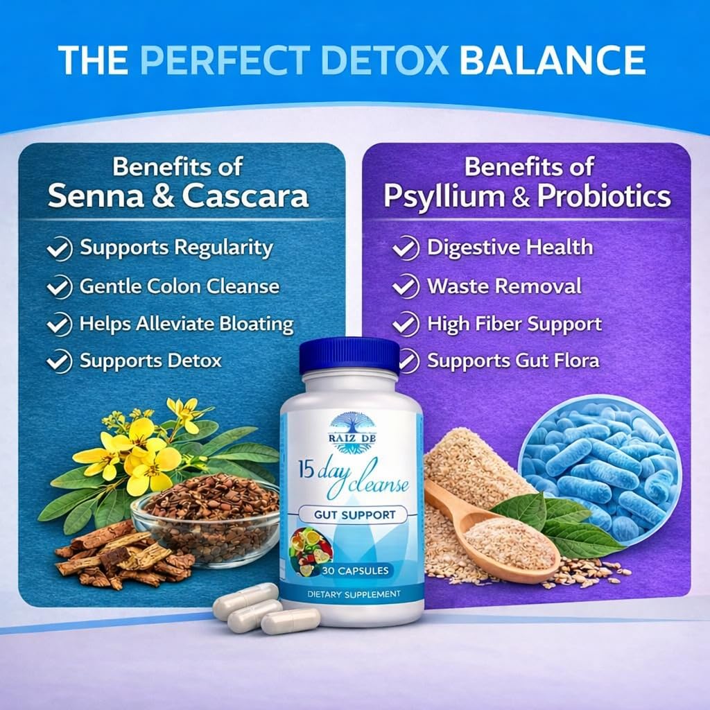 15-Day Colon Gut Cleanse Capsules Senna, Psyllium Husk & Probiotics — Amazon image 2