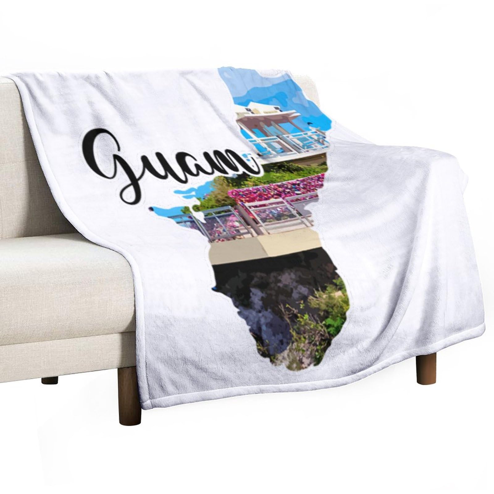 Couverture polaire flanelle 101x127 cm plaid paysage urbain moderne adulte