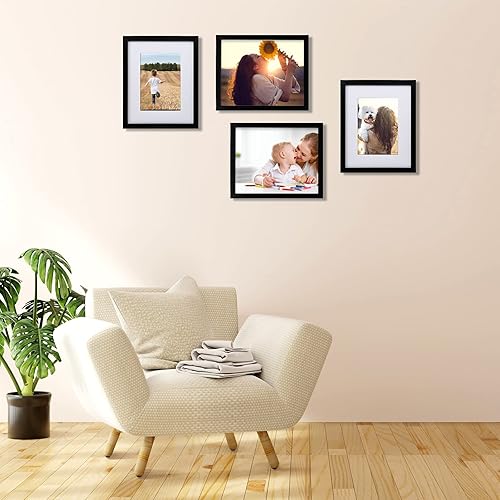 Miniatura 5 de KINLINK Juego de 2 portarretratos de 8 x 10 pulgadas, color negro, marcos de fotos de madera mate de 5 x 7 pulgadas con plexiglás de 5 x 7 pulgadas