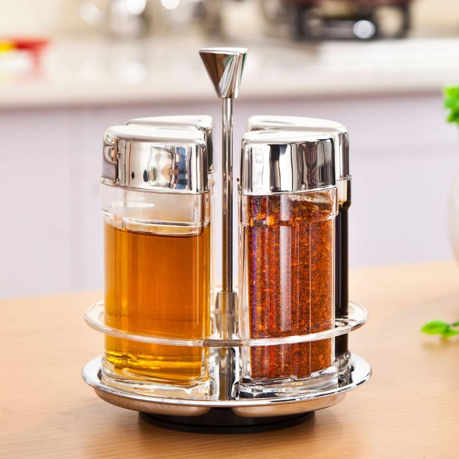 Barattolo per condimenti da, Contenitore Trasparente per condimenti, Saliera, Rotante Trasparente 2x150ML 2 Bottiglie da condimento da da 80ML per Sale Olio