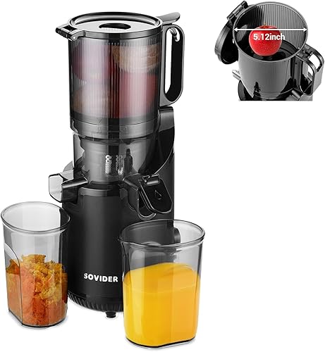 Repaly Exprimidor compacto de masticación lenta, máquinas exprimidoras de hasta 92% de rendimiento de jugo de 3.1 pulgadas de ancho para frutas y