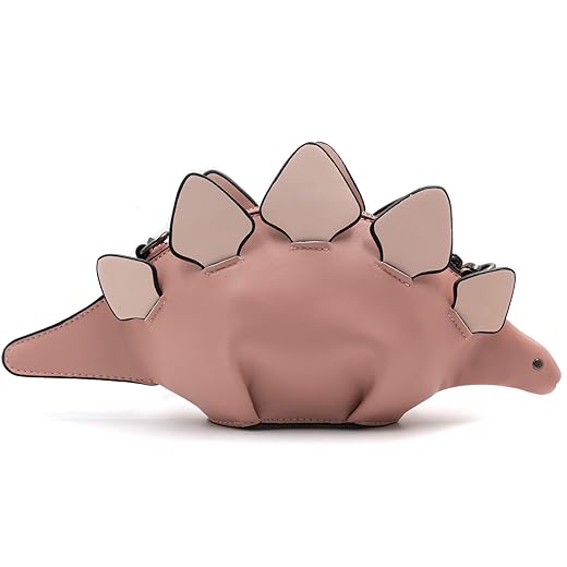 QiMing Dinosaur Shoulder Purses,PU Stegosaurus CrossBody Bag for Girl Women