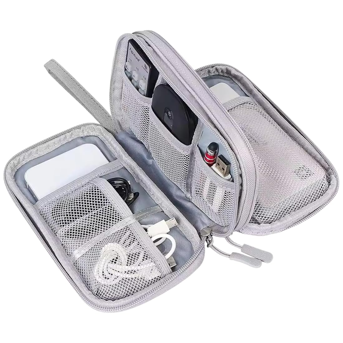 Custodia per Hard Disk, Custodia Hard Disk Esterno, Antiurto Rigida Cover Case, Borsa SSD HDD, Compatibile con SSD HDD, Cavi, Schede SD, Chiavetta USB, Power Bank, Grigio