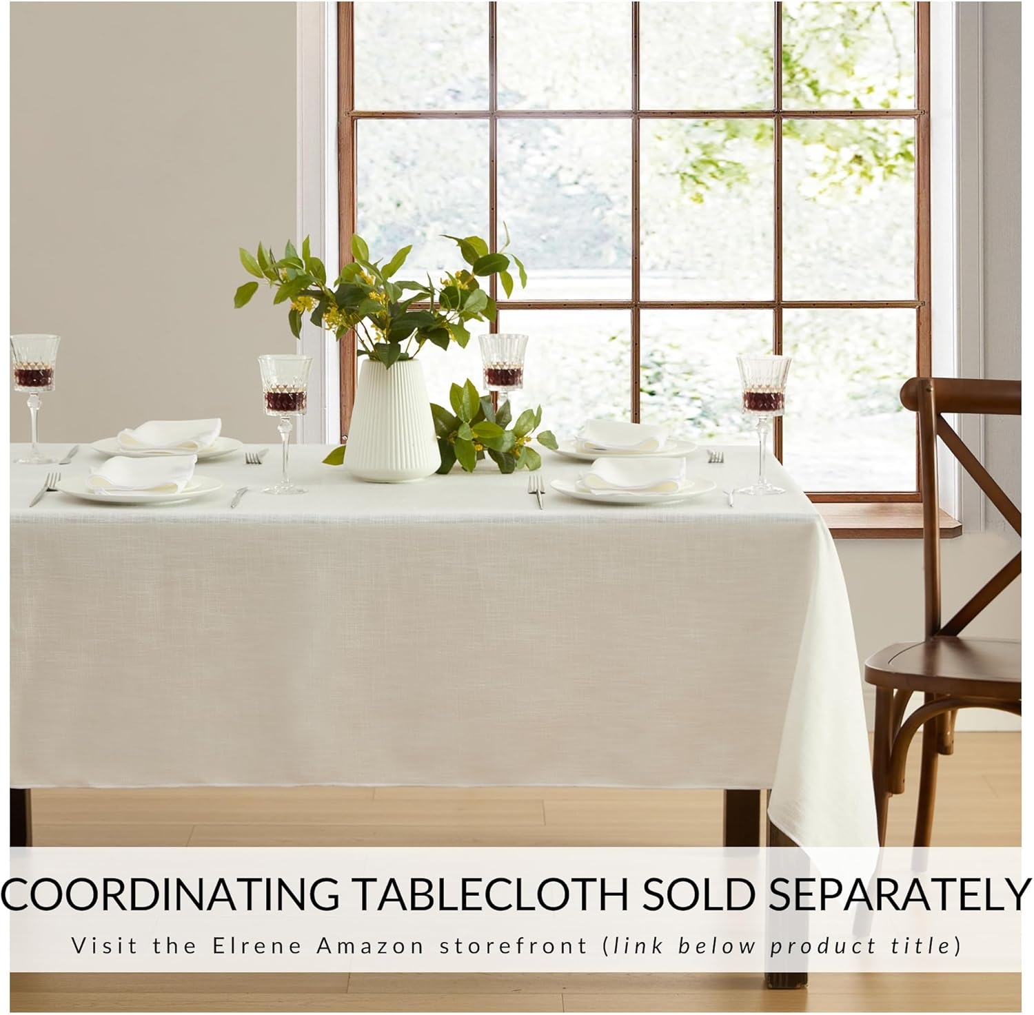 Elrene Home Fashions Villeroy & Boch Classic Embroidered Border Cloth Napkins, Set of 6, 18"x18", White - Elegant Reusable Cotton Napkins for Dining Table, Weddings, and Special Occasions