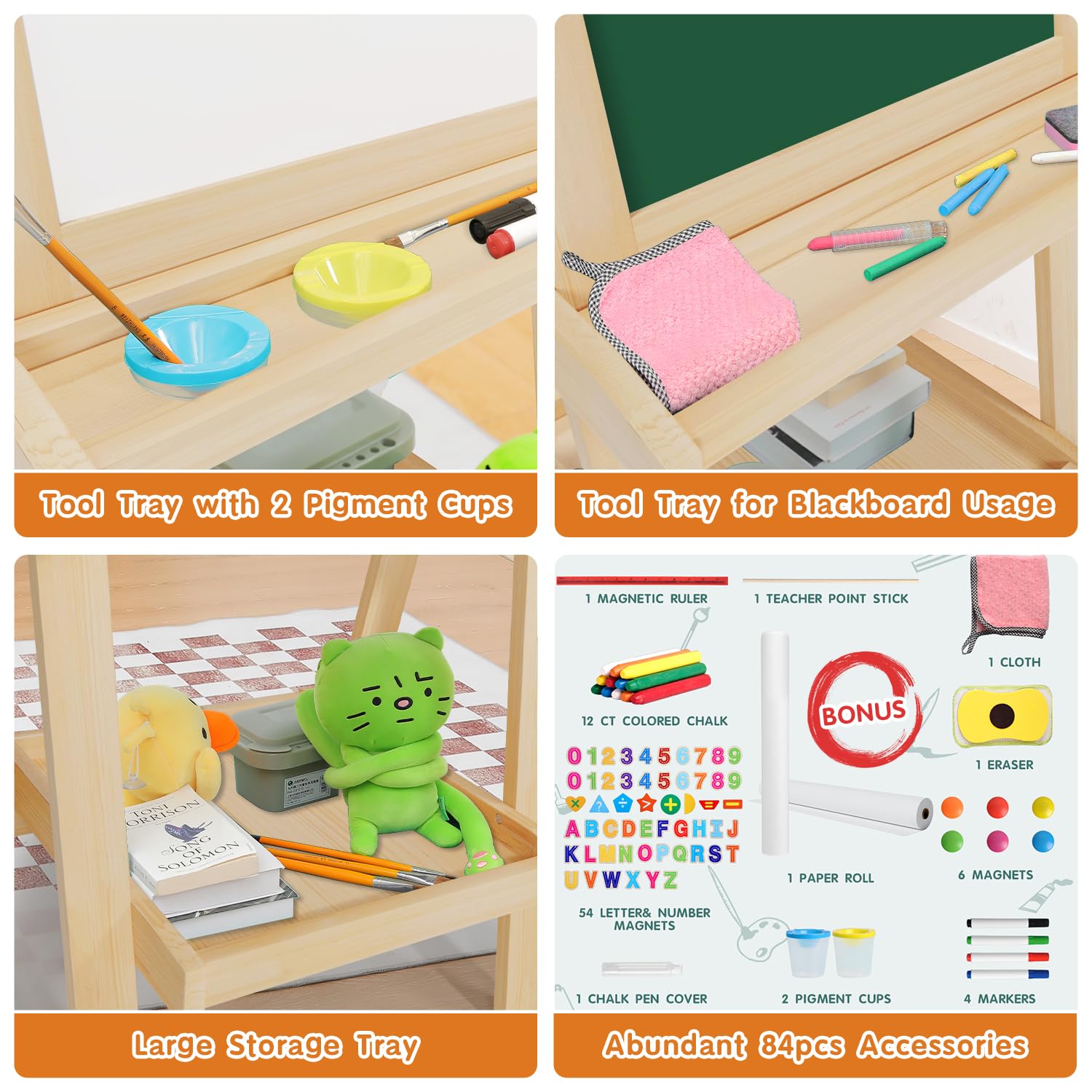 Amazon.co.jp: JUZBOT 子供用イーゼル デラックス 木製