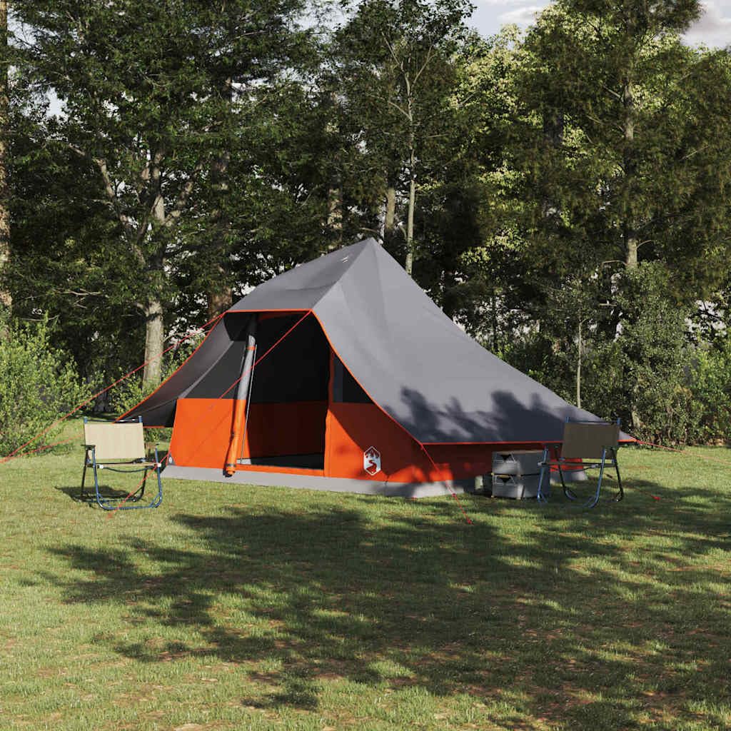 Zielony namiot tipi z dachem z TAFT, 364 x 281 x 257 cm, łącznie z drążkiem stalowym 256 cm i trzema 180 drążkami, sześć linek napinających, e-port i hak na kemping i do ogrodu