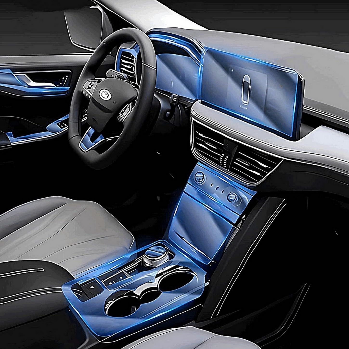 Película protectora de TPU para consola central en viajes familiares con Ford Regent 2020-2023