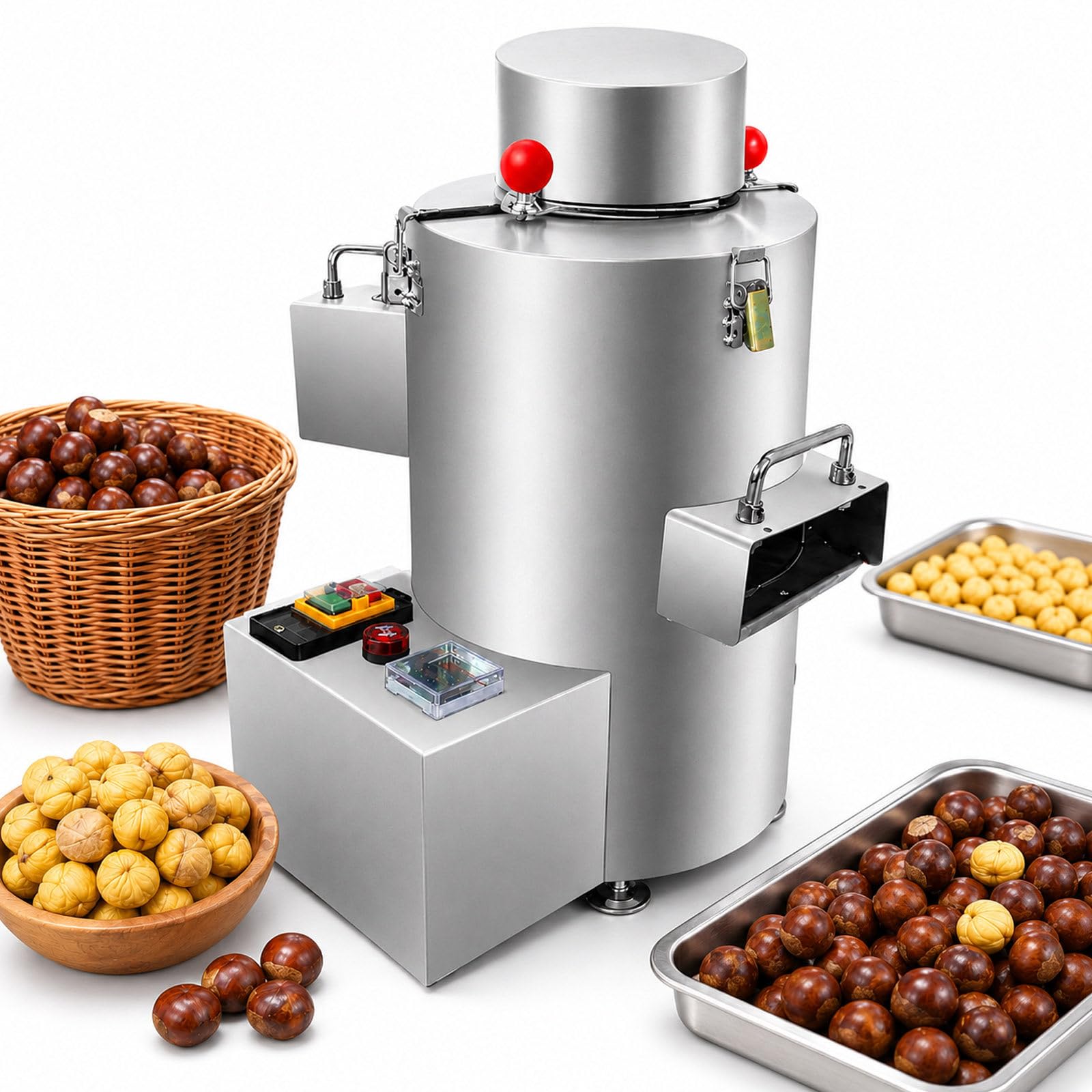 Pelatrice Automatica per Castagne, 550 W, Timer, Fino a 40 Kg/H 10Knife