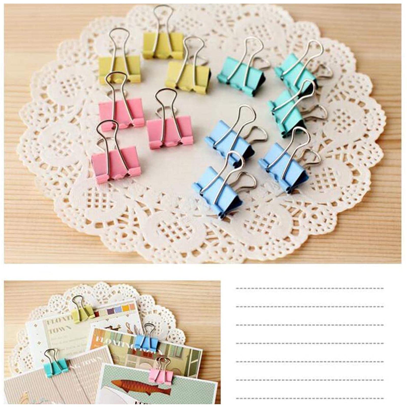 Clip Fermacarte Multiuso - 8 Pezzi 41mm, Metalliche, Colorate, Per Ufficio, Scuola, Organizzazione Carta