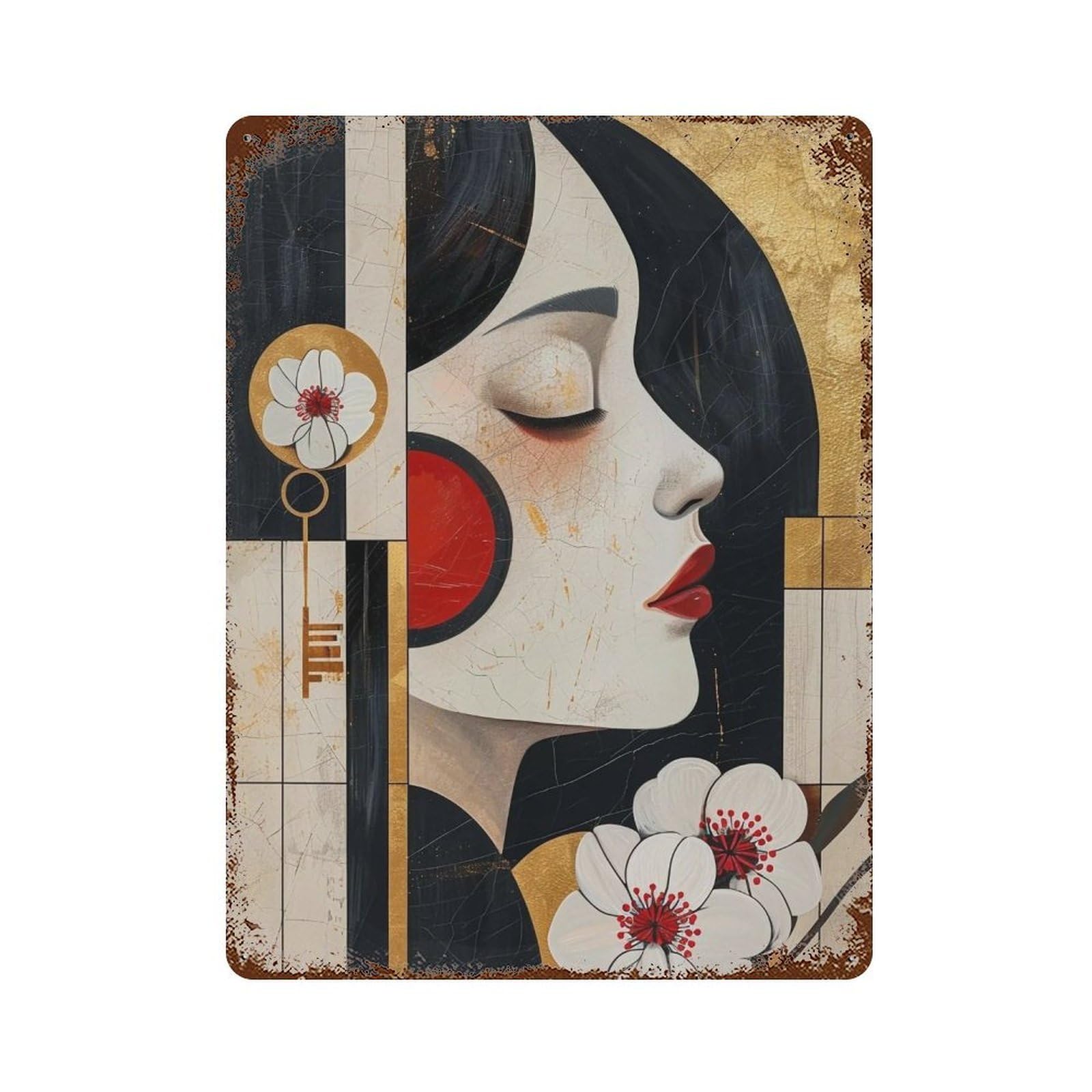 HDURYEYRYY Oriental Geometry 04 Wall Retro Iron Vintage Art Metal Tin Sign Poster Modern Home Cofffee Club Art Bar Shop Decor Style 40x30cm