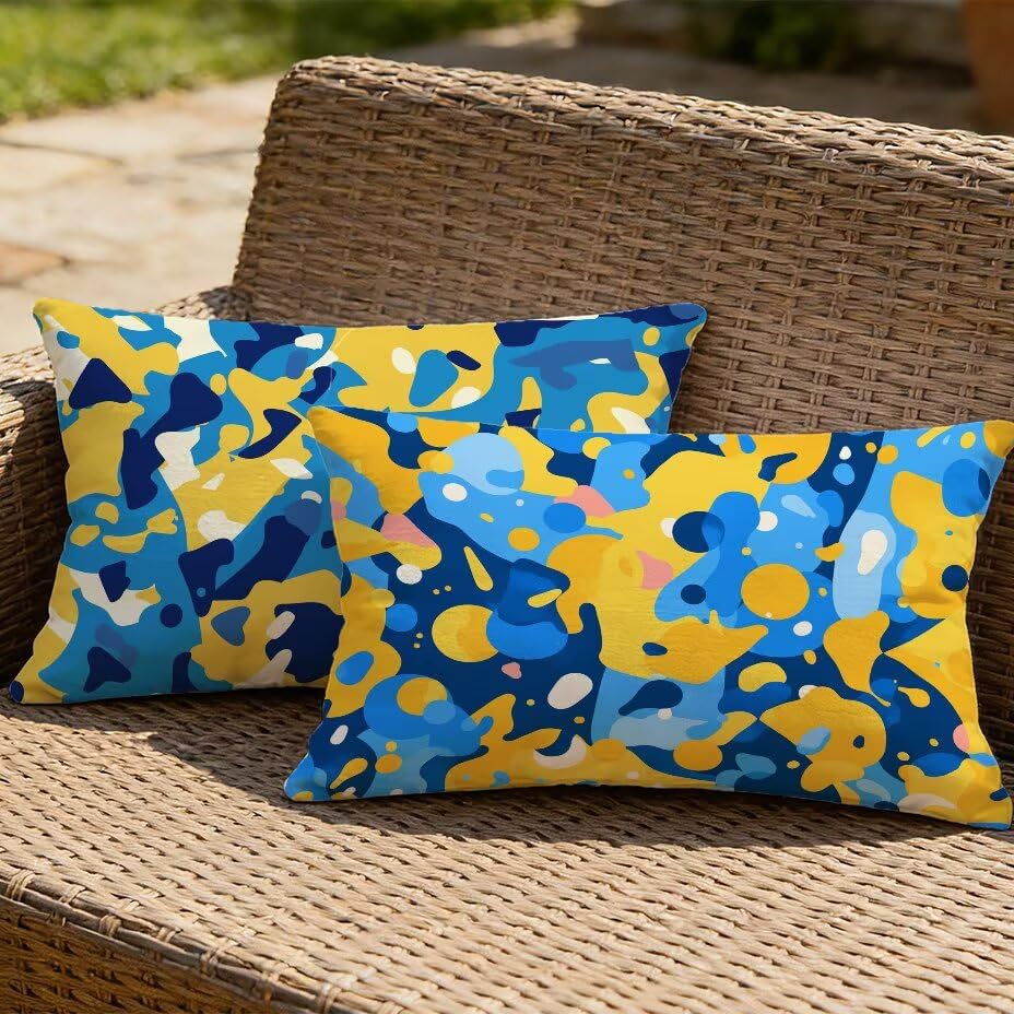 Housse de coussin de jardin imperméable 40x80 rectangulaire abstrait