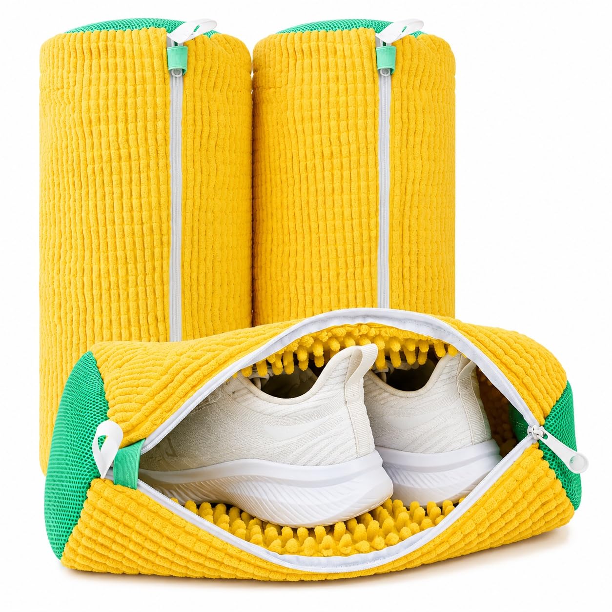 Premium Sneaker Washing Bag for Washing Machine | Thick Chenille Microfiber Shoe Laundry Protector with Secure Zipper | Reusable Shoe Cleaner Bag for Washer & Dryer (Pack of 2)-image-43