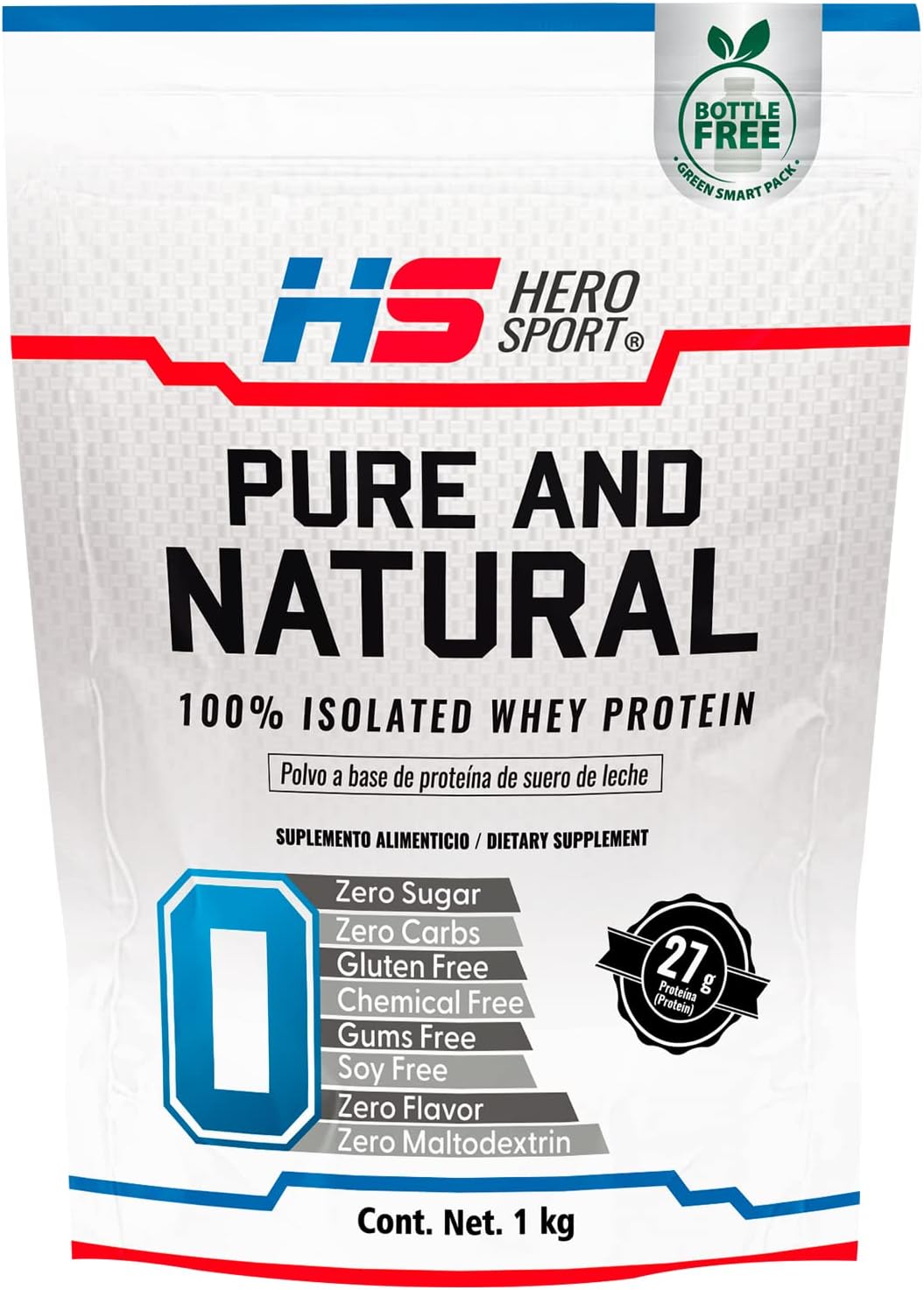 Hero Sport Protein Pure and Natural 1kg. 100 Isolated Whey Protein