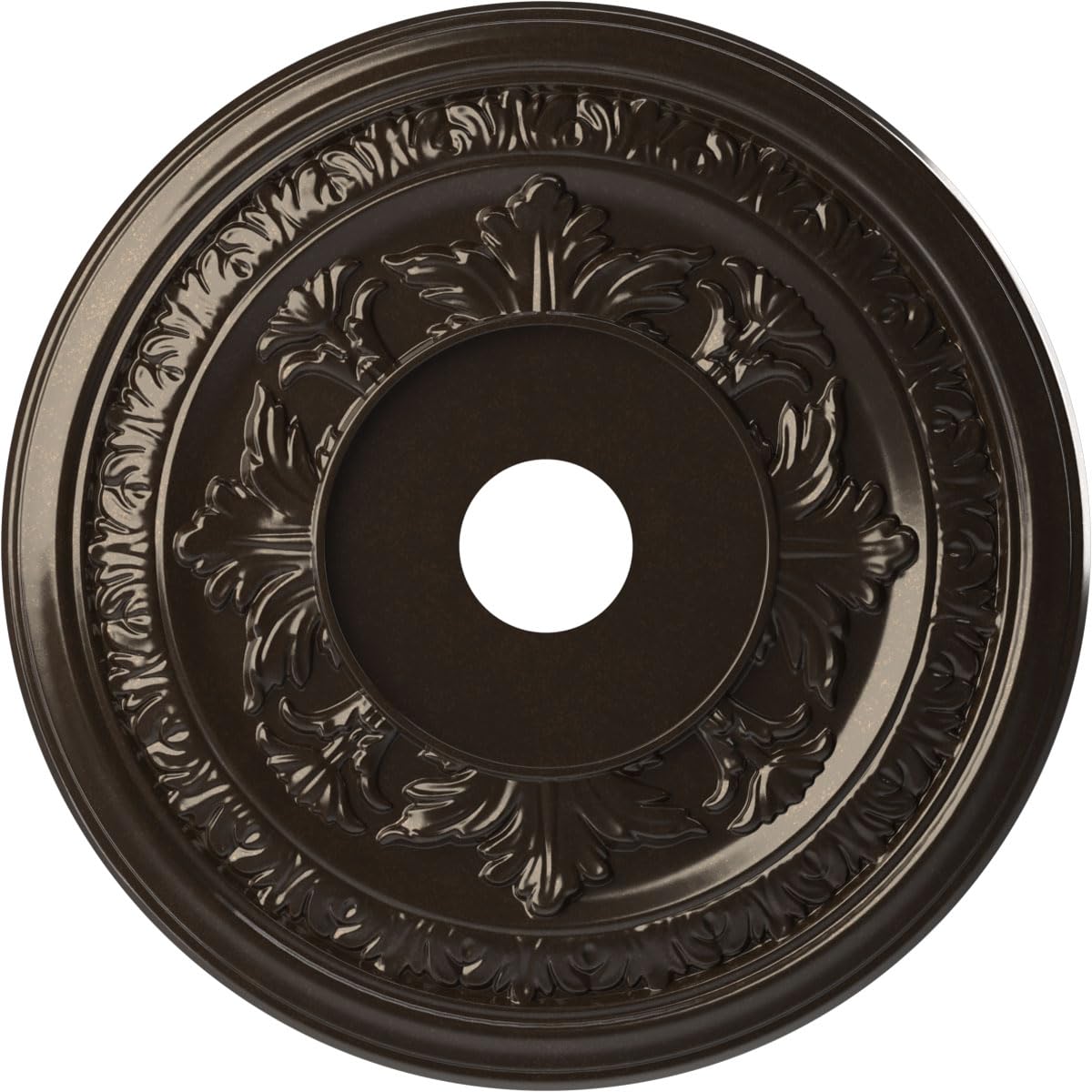 Ekena Millwork CMP22BAERU Baltimore Thermoformed PVC Ceiling Medallion (Fits Canopies up to 7 3/4"), 22"OD x 3 1/2"ID x 1"P, Universal Metallic Rustic Mist
