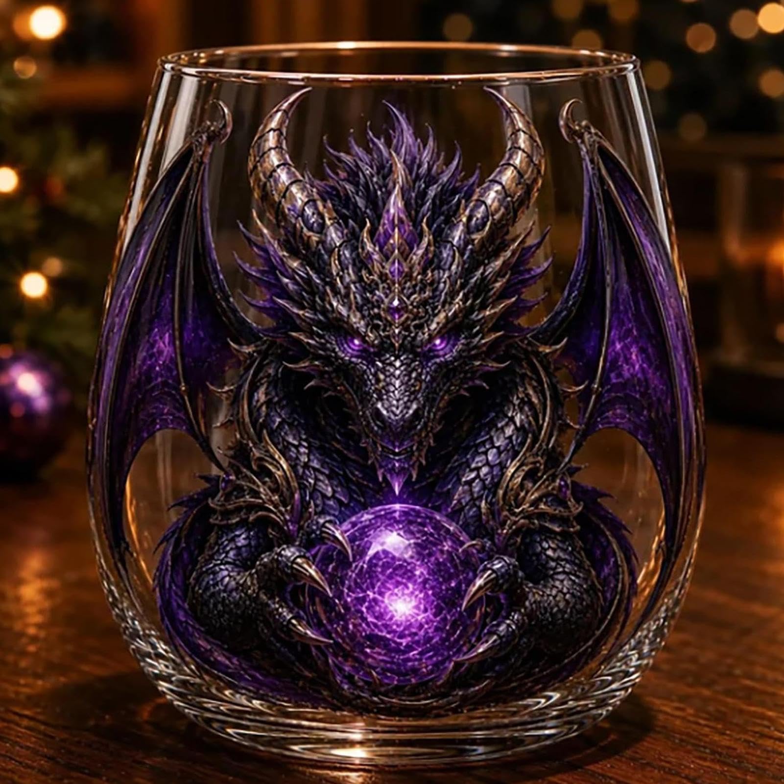 Lot de 6 verres à whisky motif dragon mythique 3D