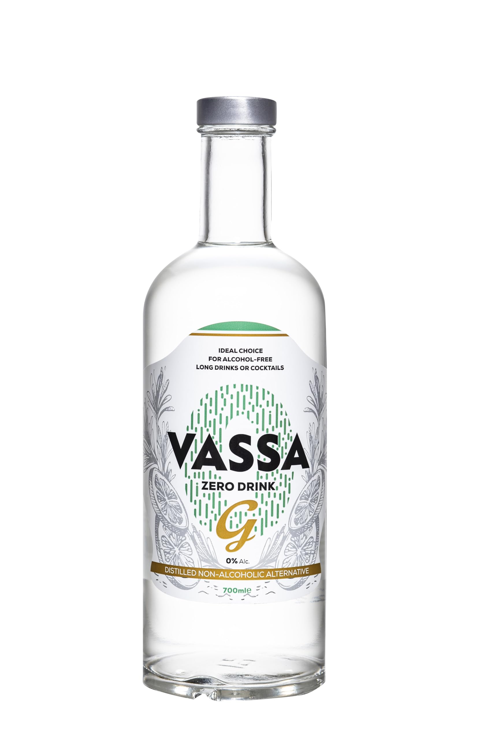 VASSA Zero G, destilado sin alcohol 700 ml, ideal para cócteles de ginebra sin alcohol y tragos largos, alternativa sin alcohol para la ginebra tradicional, ingredientes 100% naturales