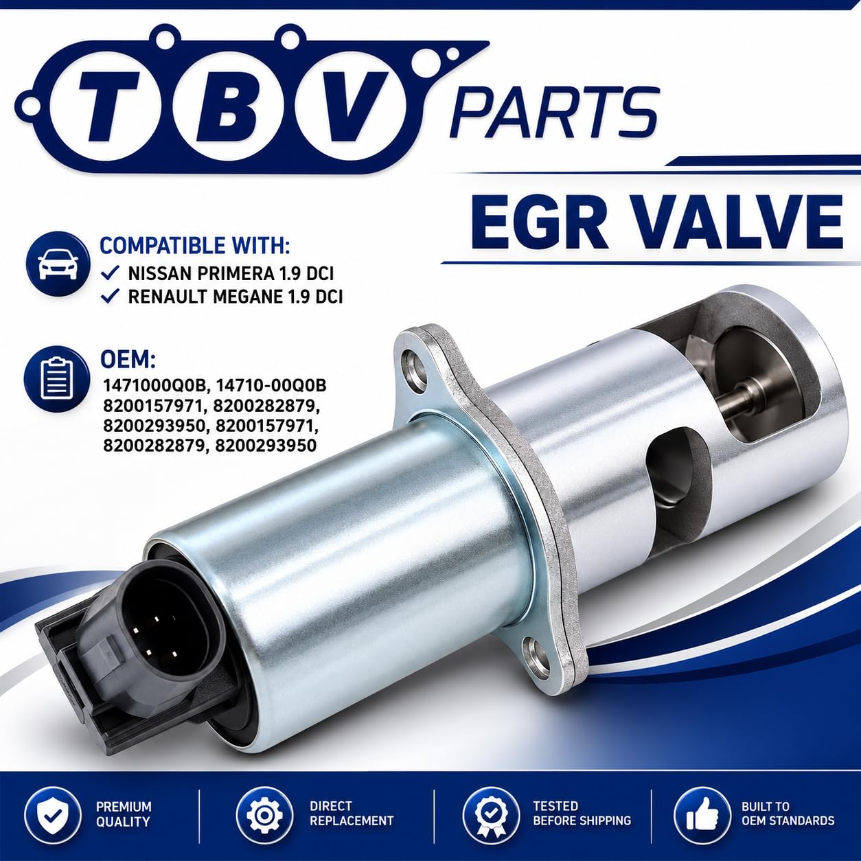 Zawór EGR 1.9 DCI F9Q800 AGR dla pierwszego, Megane II 8200157971 8200282879 8200293950 8200360201 8200467030 820054444444444444444444444440 820 820 822998 1471000Q0B 7.22818.62.0 717720012