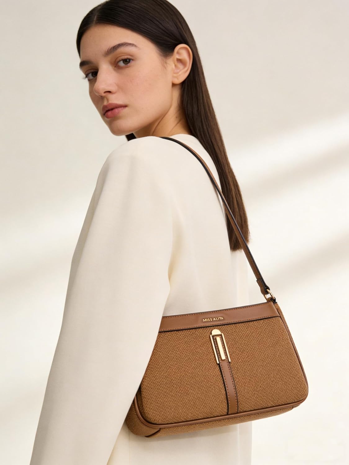 Women Shoulder Bag Hobo Crossbody Purses Mini Handbag with Dual Straps & Multi-Zipper Pockets for Organization - Image 2