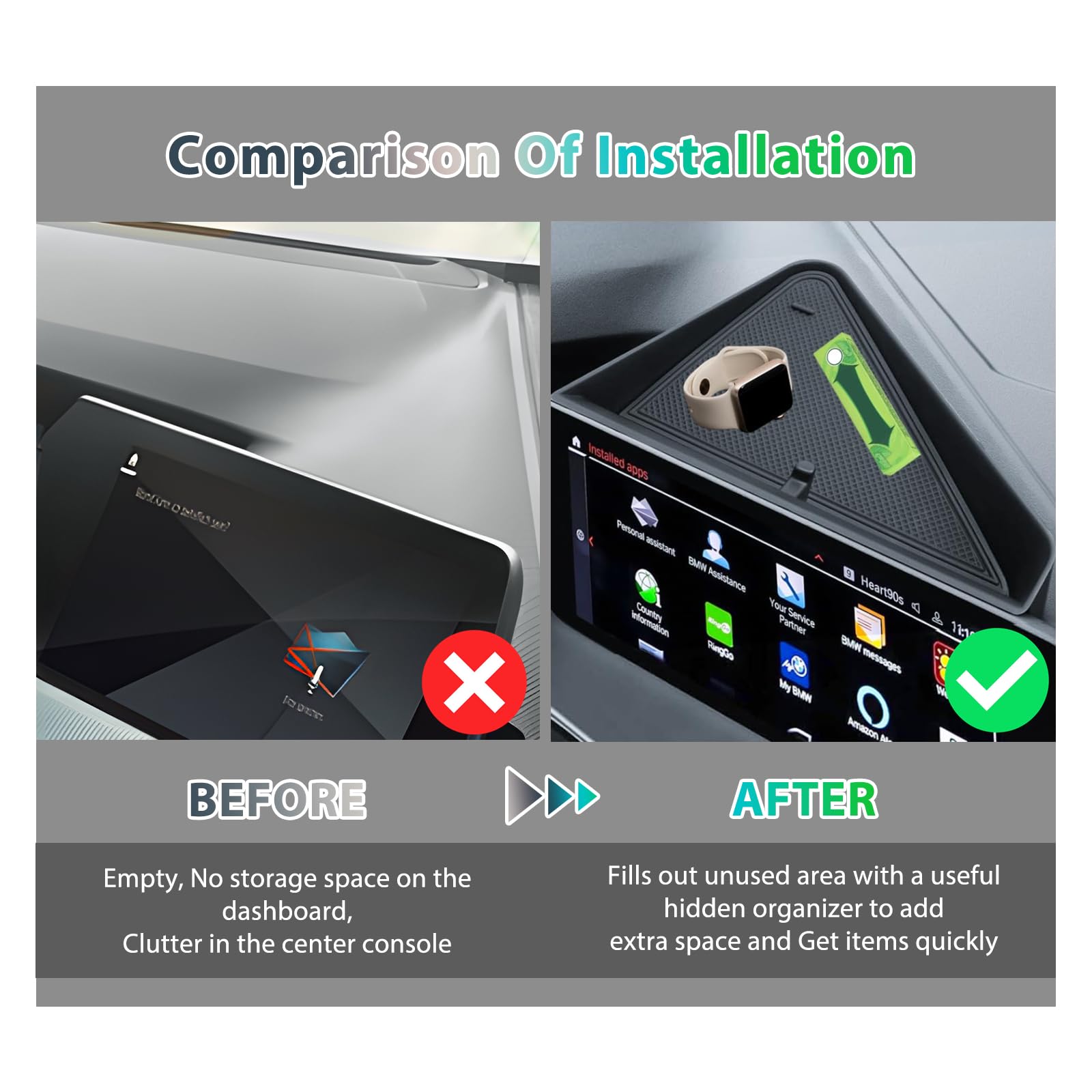 GAFAT Compatibile con BMW Serie 1 F40/Serie 2 F44 2019-2023 2024 Vano Portaoggetti Console Centrale, Serie 1 F40 Serie 2 F44 Posteriore dello Schermo Organizer Vassoio, Accessori Serie 1 F40