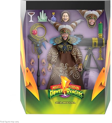 Miniatura 2 de Super7 ULTIMATES! Mighty Morphin Power Rangers Rita Repulsa - Figura de acción de los Power Rangers de 7 pulgadas con accesorios, coleccionables