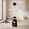 Blender Smoothie 500 W 4 Stainless Steel Blades 600 ml Blend & Go Bottle 2 Speeds + Pulse Function Non-Slip Base Overheating Protection Stand Mixer for Smoothies Protein Shakes Black