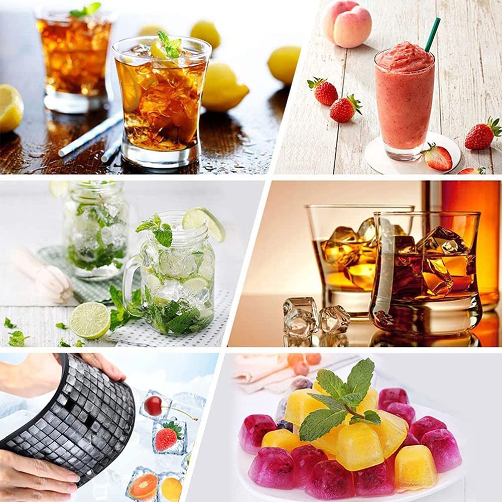 3er Set Mini Eiswürfelformen - 160 Kleine 1cm Eiswürfel Auf Einmal Für Cocktails & Getränke