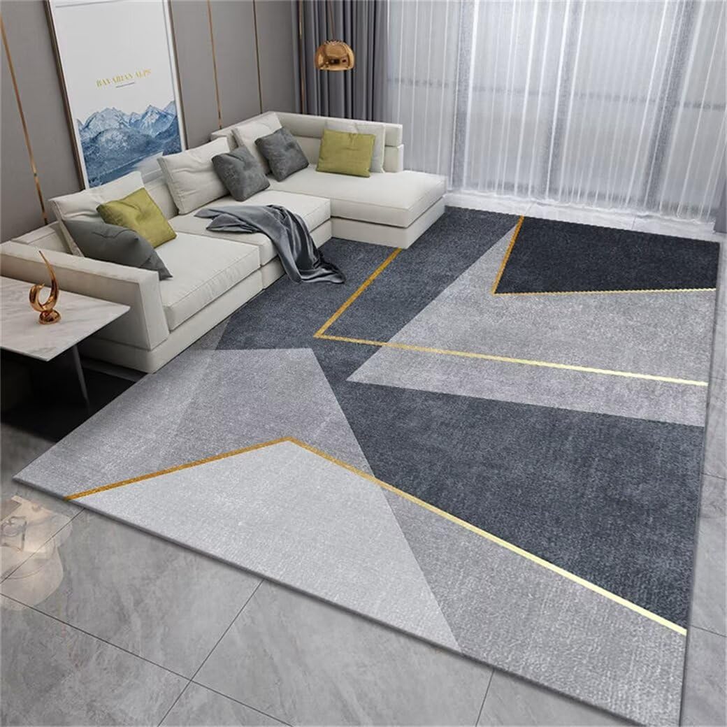 Tapis de chambre à coucher géométrique gris motif haut de gamme sur mesure