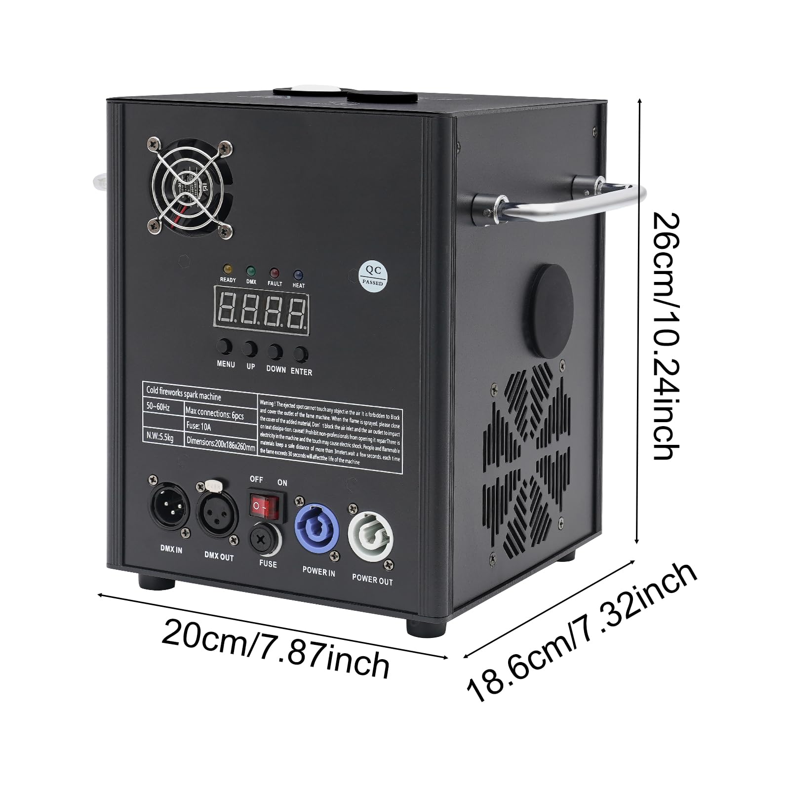 750W Pyrotechnikmaschinen DMX Cold Spark Effektmaschinen, Einstellbare Funkenhöhe Sparkular Machine mit Fernbedienung, Funke Feuerwerk Maschine mit Digitales Display für Partys, DJ, Hochzeiten