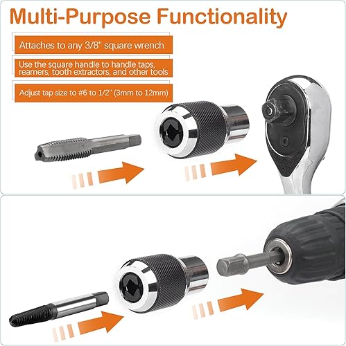 Miniatura 2 de BSUXMAFG Juego de llaves de grifo de 2 piezas, herramienta de extracción con mordazas ajustables, adecuado para grifos, escariadores, extractores de